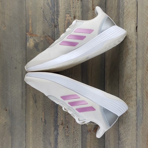 adidas QT Racer Sport Women's Running Shoe Chalk White/Cherry/Silver Metallic - Picture 7 of 9